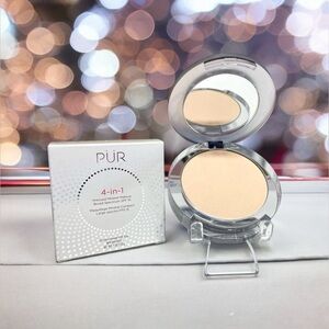 PUR MINERALS  4 IN 1 PRESSED MINERAL MAKEUP FAIR IVORY .28 OZ + STILLA LIPGLOSS